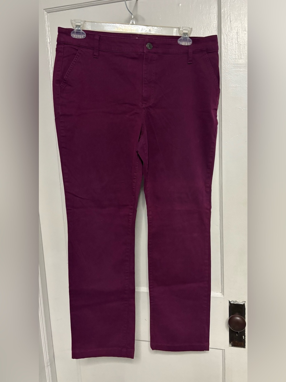 St. John's Bay Straight-Leg Jeans in Deep Plum
